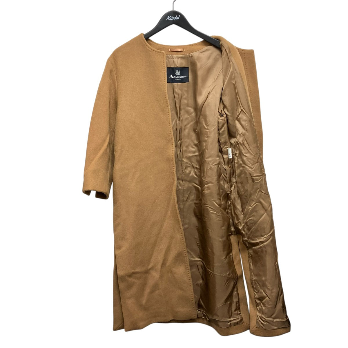Aquascutum ベルテッドウールコート5009450015 古着・中古-3枚目のアイテム画像