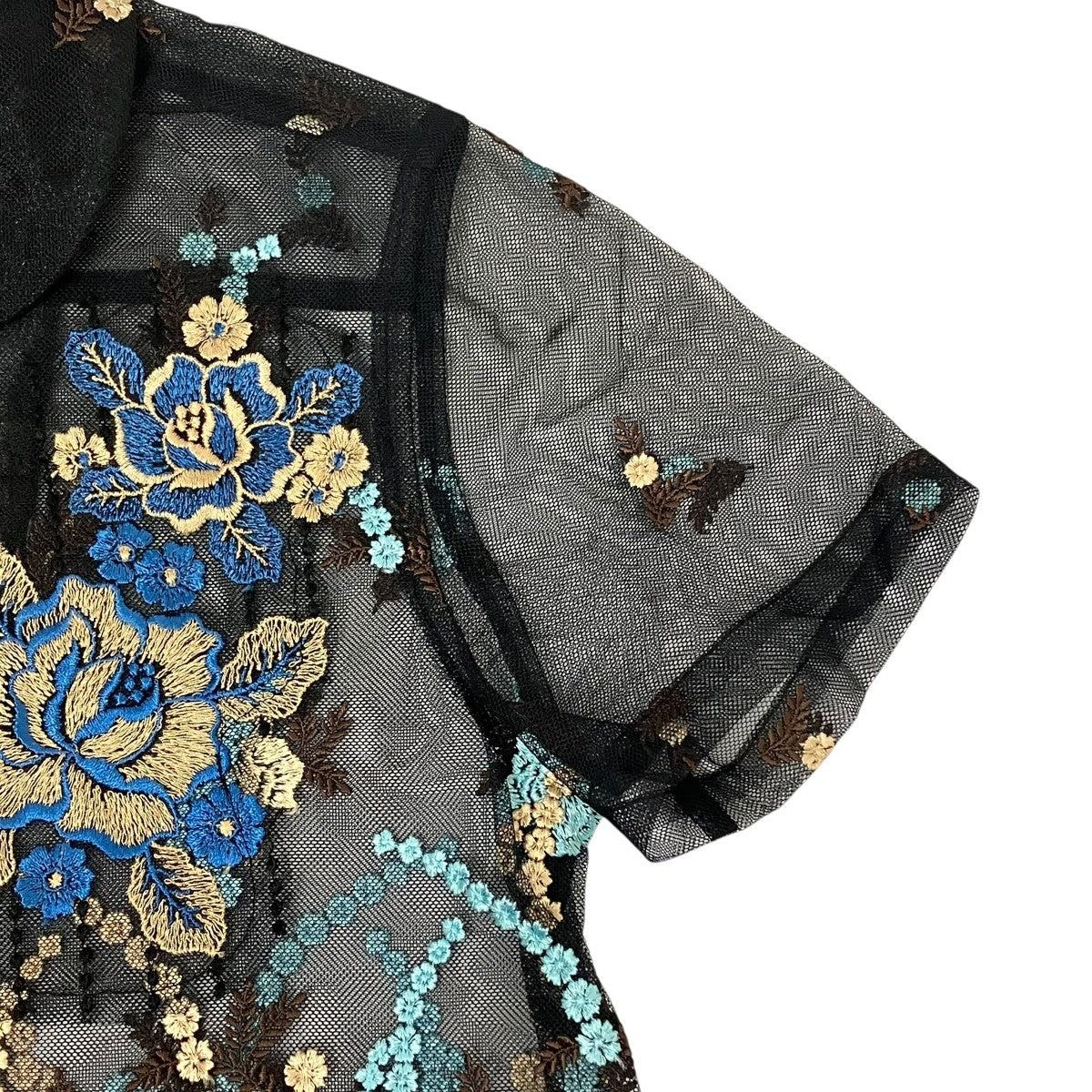 ROBE DE CHAMBRE COMME DES GARCONS AD2000 花柄刺繍シアーシャツRB 10012M 古着・中古-5枚目のアイテム画像