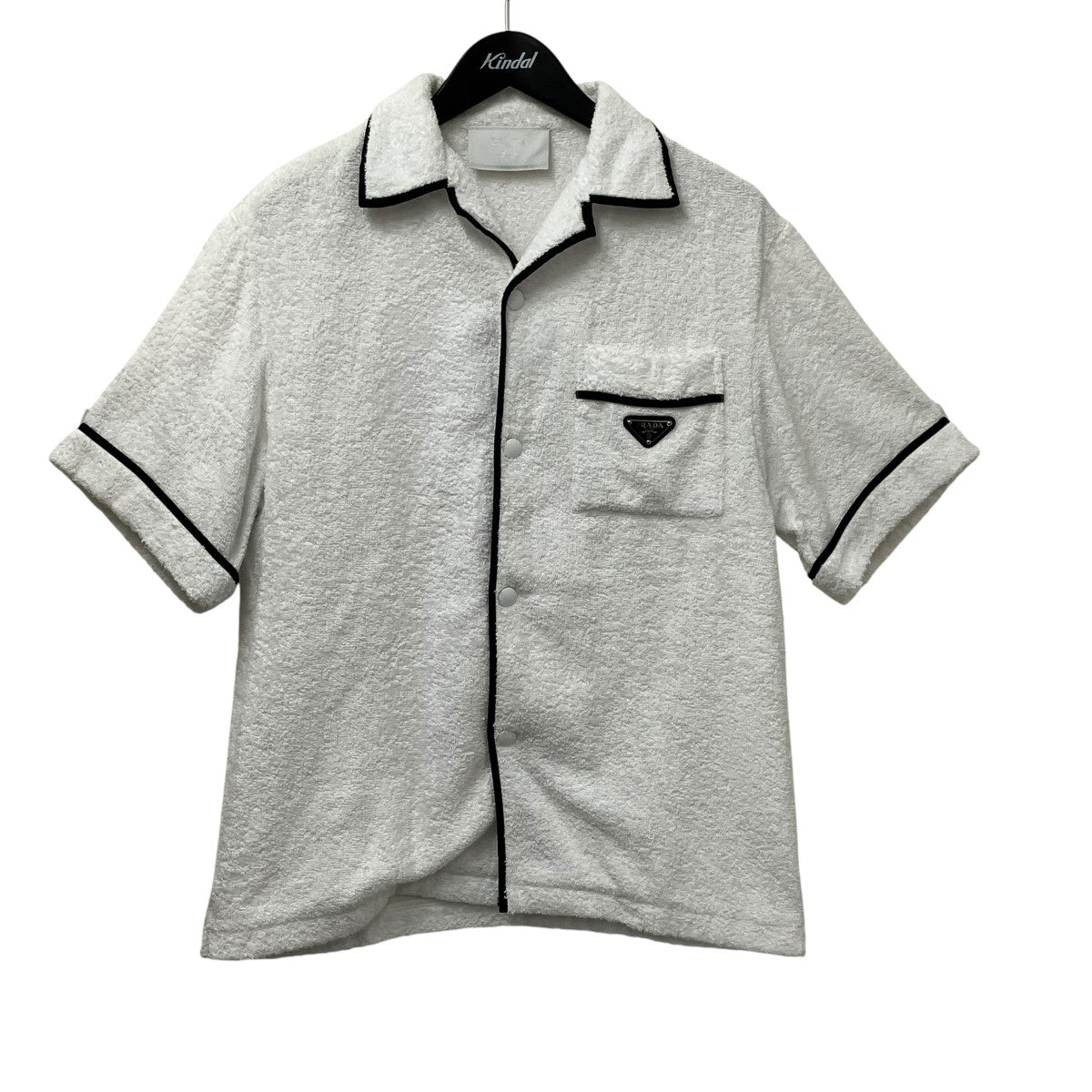 PRADA ロゴプレートコットンテリーボウリング半袖シャツSC559 古着・中古-1枚目のアイテム画像