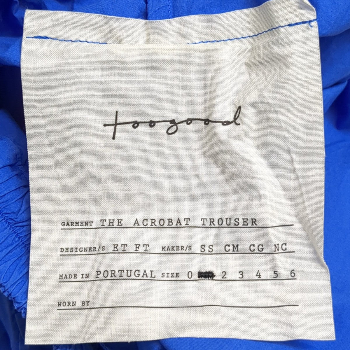 toogood パンツTHE ACROBAT TROUSER 古着・中古-8枚目のアイテム画像