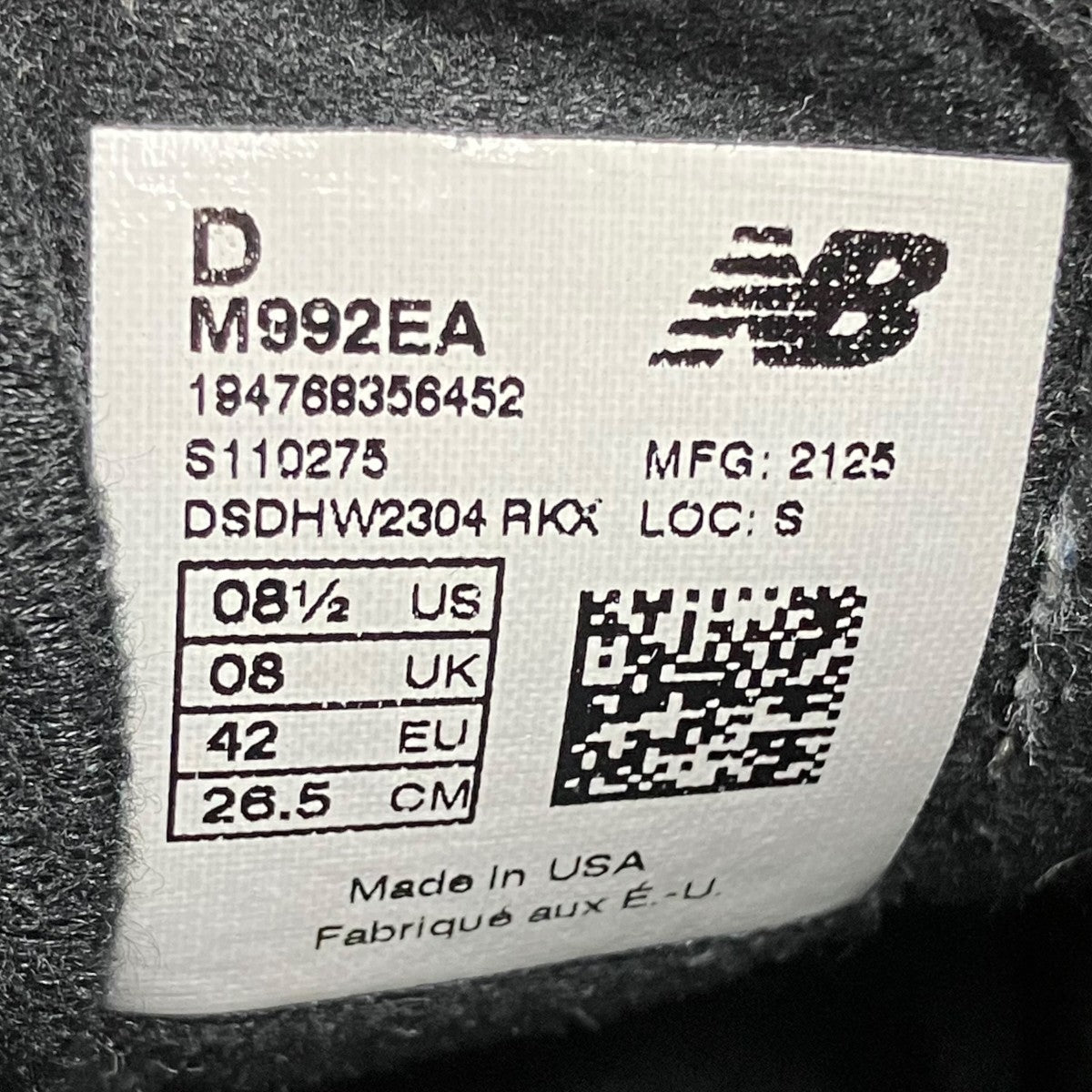 NEW BALANCE スニーカーM992EA 古着・中古-10枚目のアイテム画像