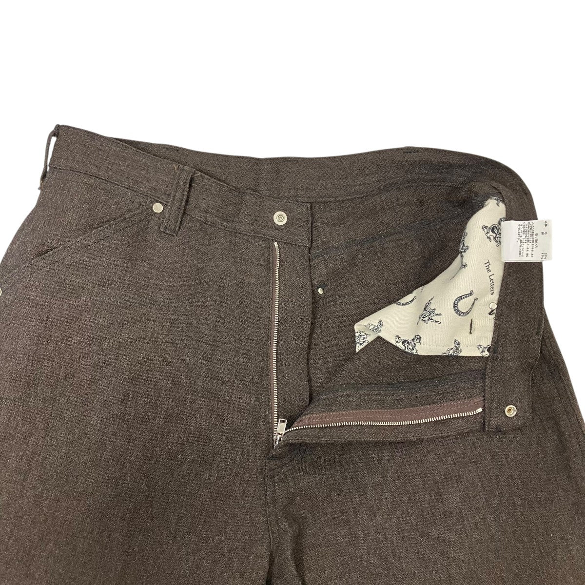 The Letters 24AWWOOL LINEN HERRINGBONEパンツLFBD-P0003B 古着・中古-4枚目のアイテム画像