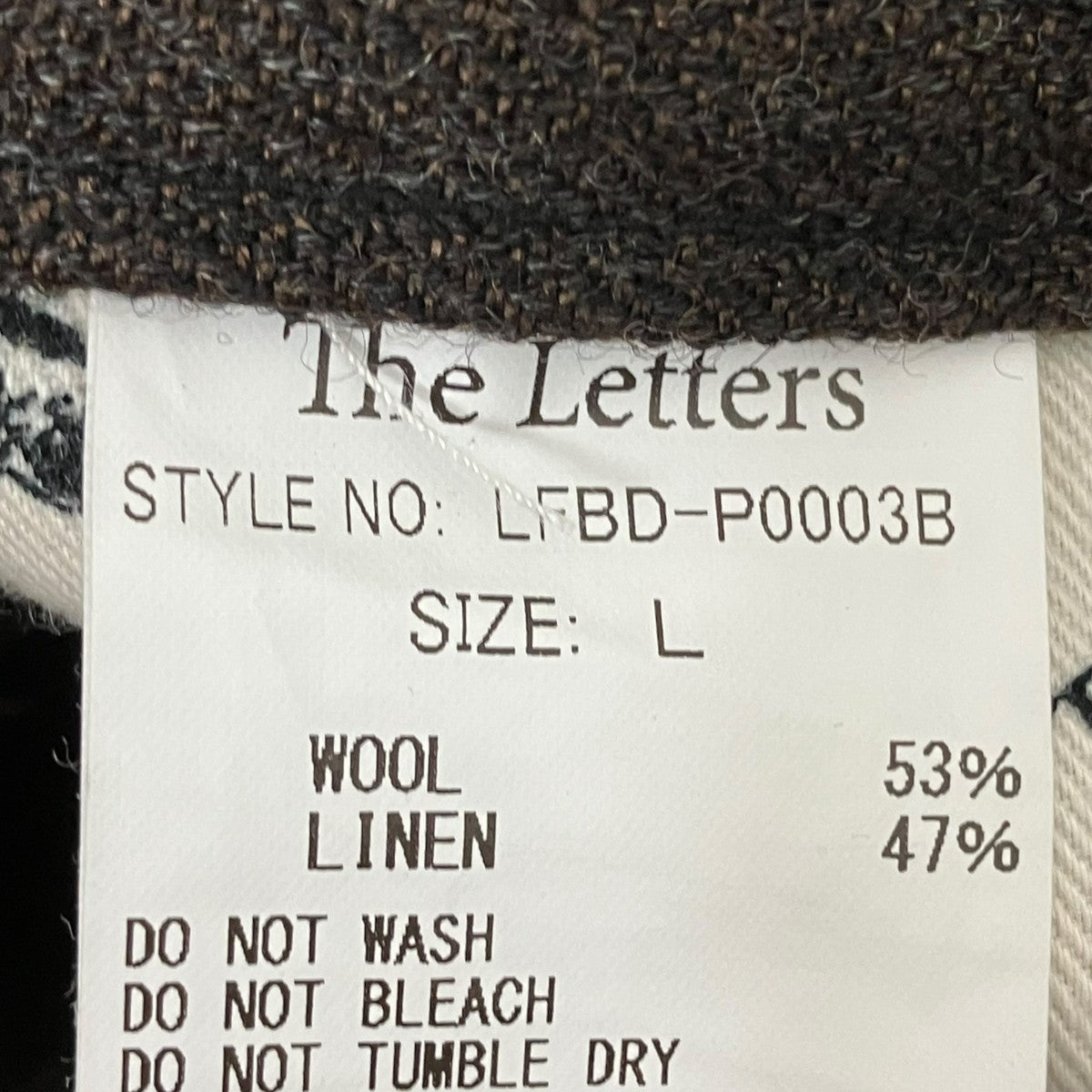 The Letters 24AWWOOL LINEN HERRINGBONEパンツLFBD-P0003B 古着・中古-7枚目のアイテム画像