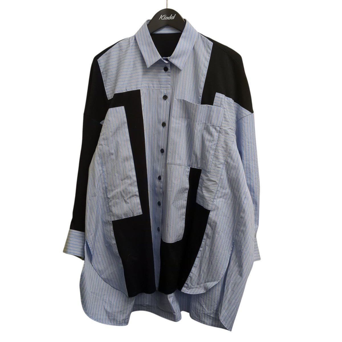 ENFOLD(エンフォルド) PATCHWORK SHIRTストライプシャツ300JS530-3761