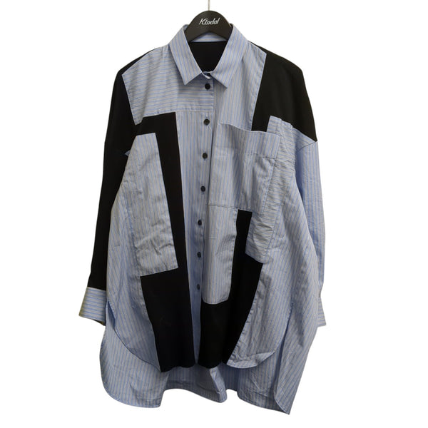 ENFOLD(エンフォルド) PATCHWORK SHIRTストライプシャツ300JS530-3761