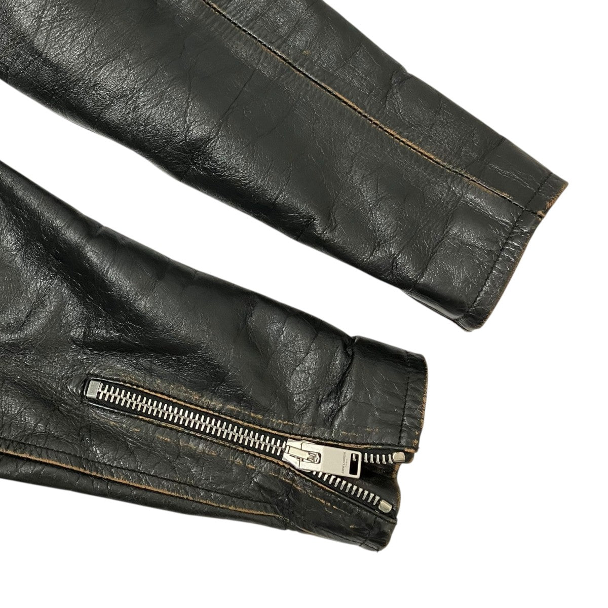 Saint Laurent Paris クラシックモーターサイクルジャケット ヴィンテージ加工レザージャケット484284 古着・中古-6枚目のアイテム画像