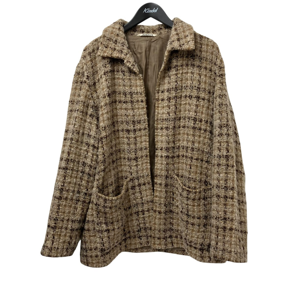 AURALEE HOMESPUN TWEED SHIRTS BLOUSONジャケットA22AB01HT 古着・中古-1枚目のアイテム画像