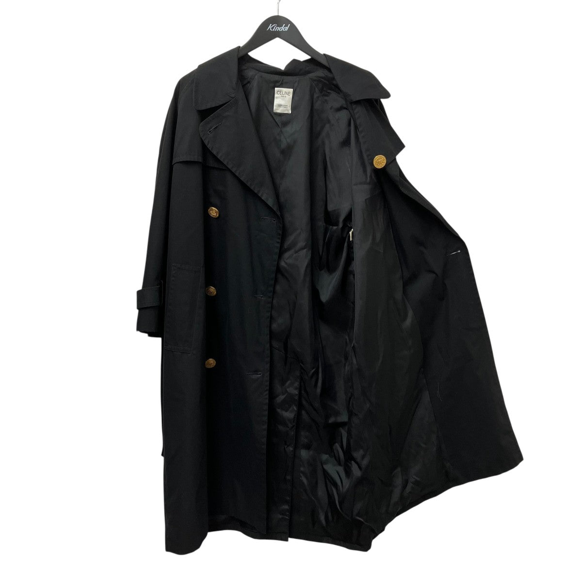 CELINE 金ボタントレンチコート 古着・中古-2枚目のアイテム画像