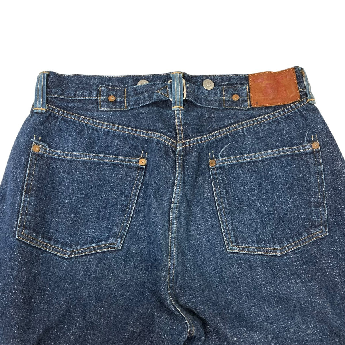 針刺シンチバックデニムパンツ