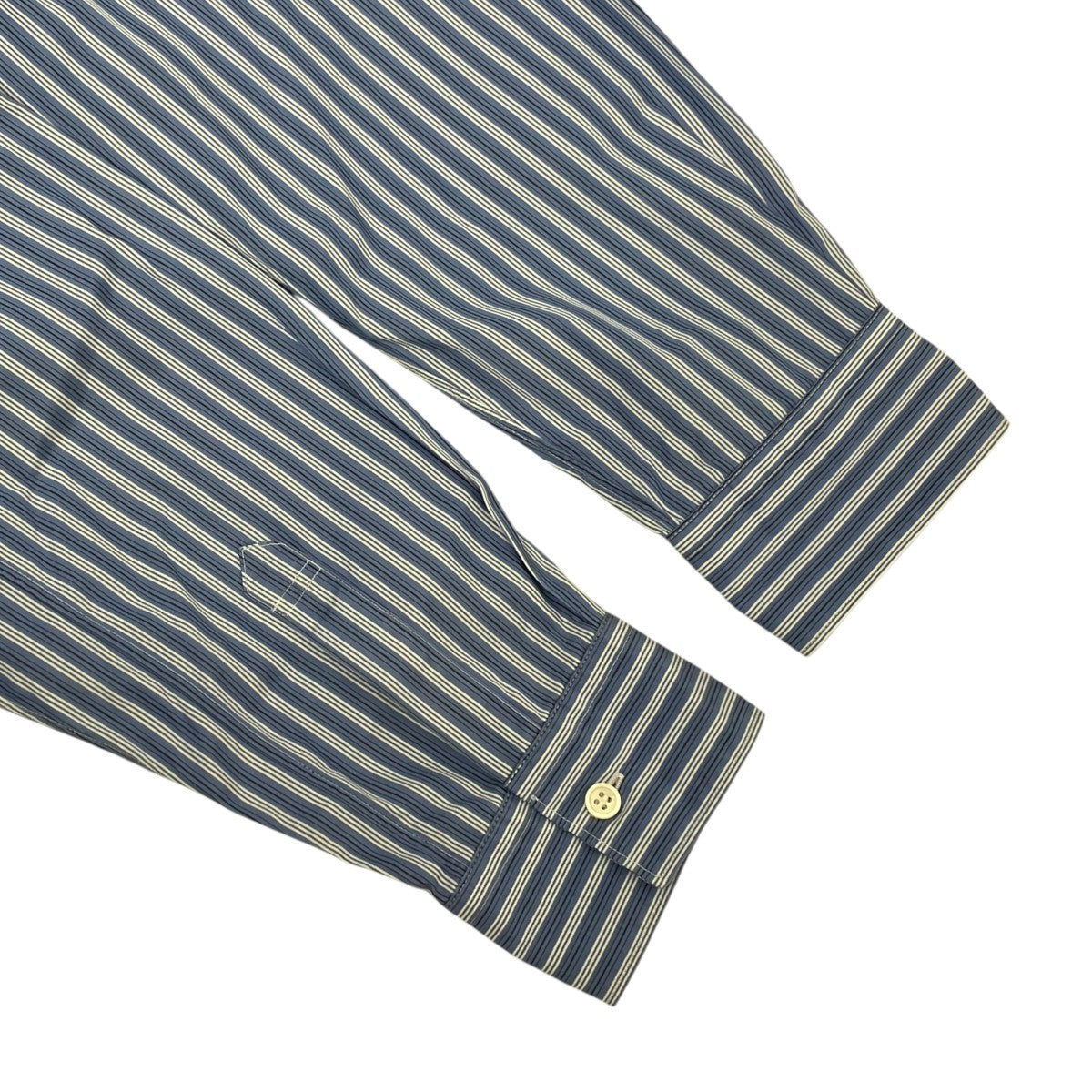 yarn dyed cotton stripe x cotton poplin printシャツFP-B012