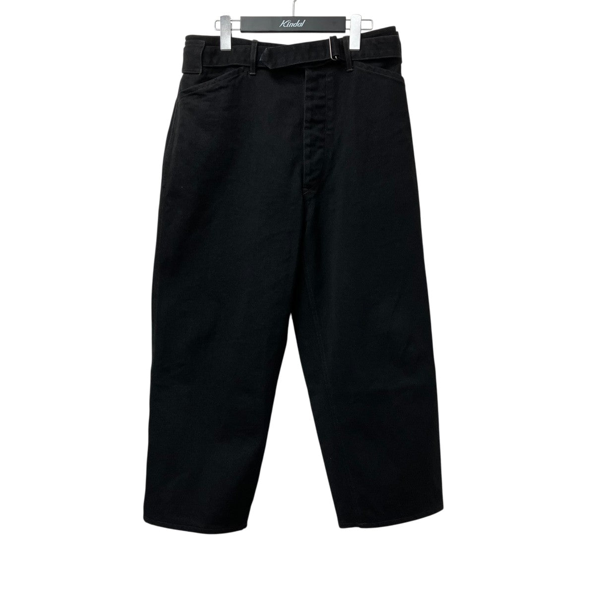COMOLI 26SSブラックデニムベルテッドパンツデニムパンツD01-03001 古着・中古-1枚目のアイテム画像