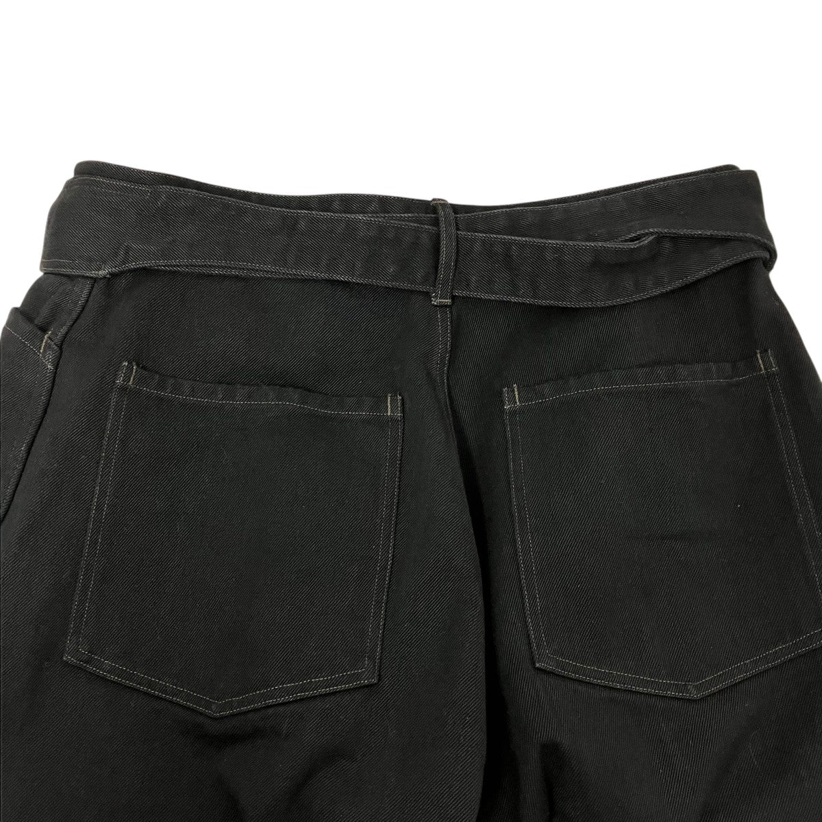 COMOLI 26SSブラックデニムベルテッドパンツデニムパンツD01-03001 古着・中古-5枚目のアイテム画像