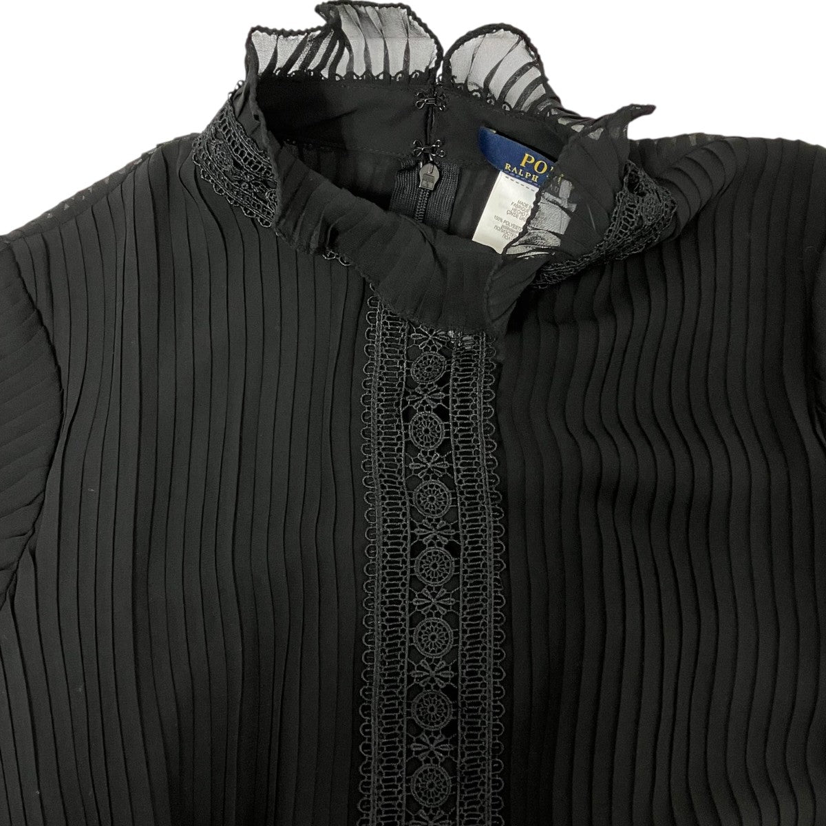 POLO RALPH LAUREN インナー付 レース シフォン プリーツ ロングドレスワンピース0200011517 古着・中古-3枚目のアイテム画像