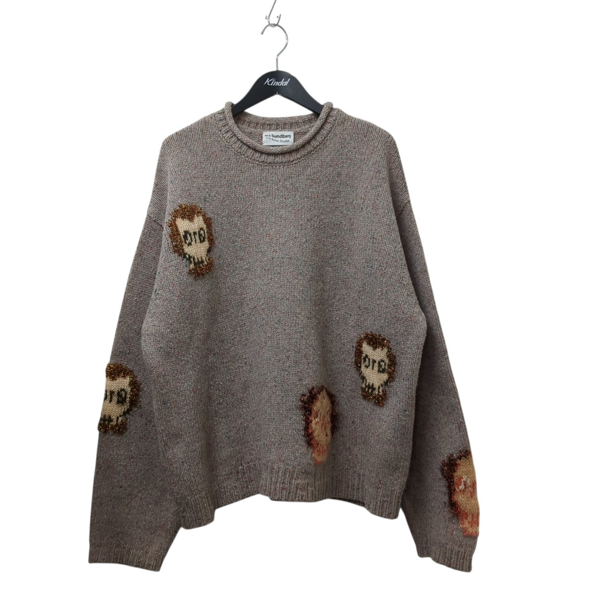 ジャカード スカル ジャンパー厚手ニットFN-MN-KNIT000471