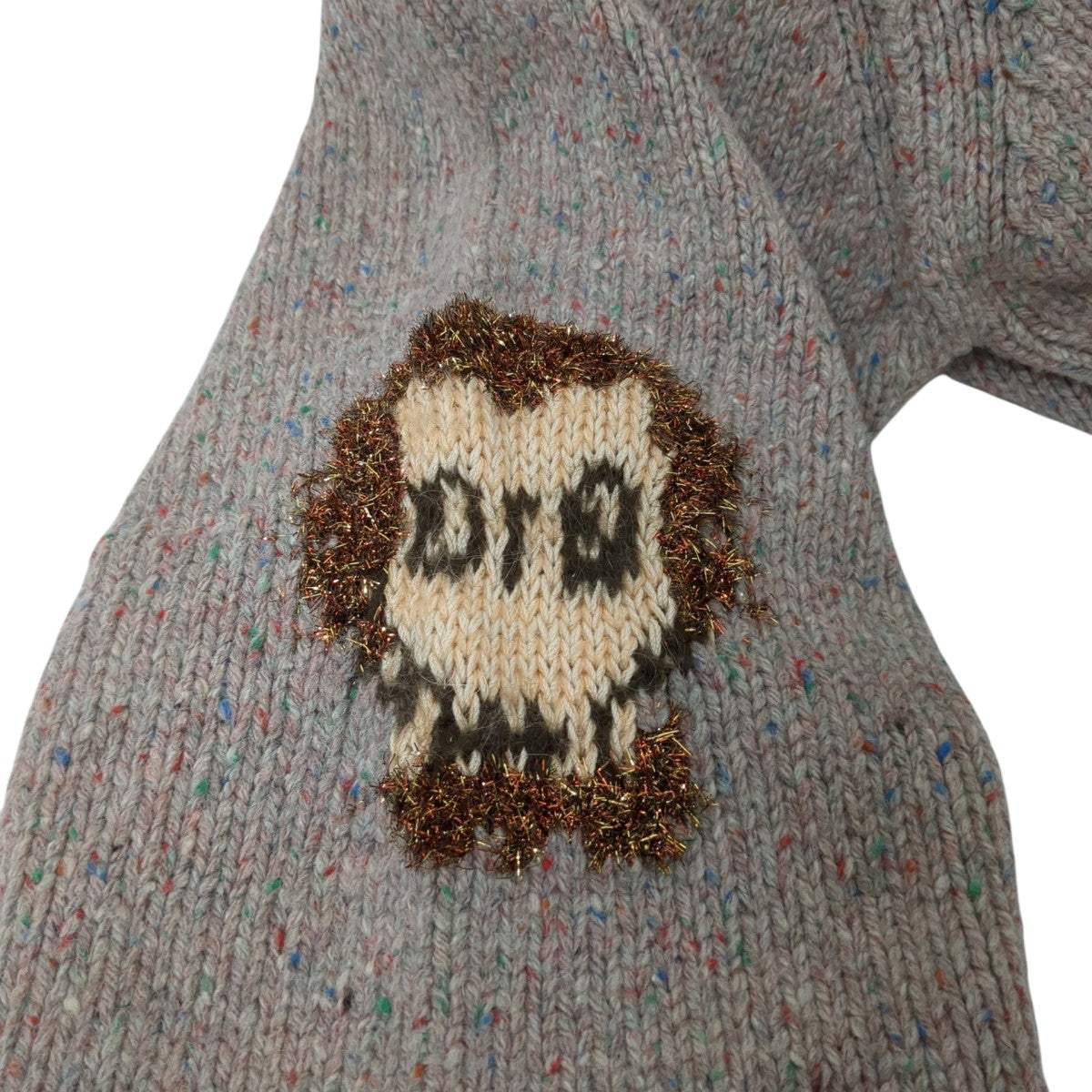 ジャカード スカル ジャンパー厚手ニットFN-MN-KNIT000471