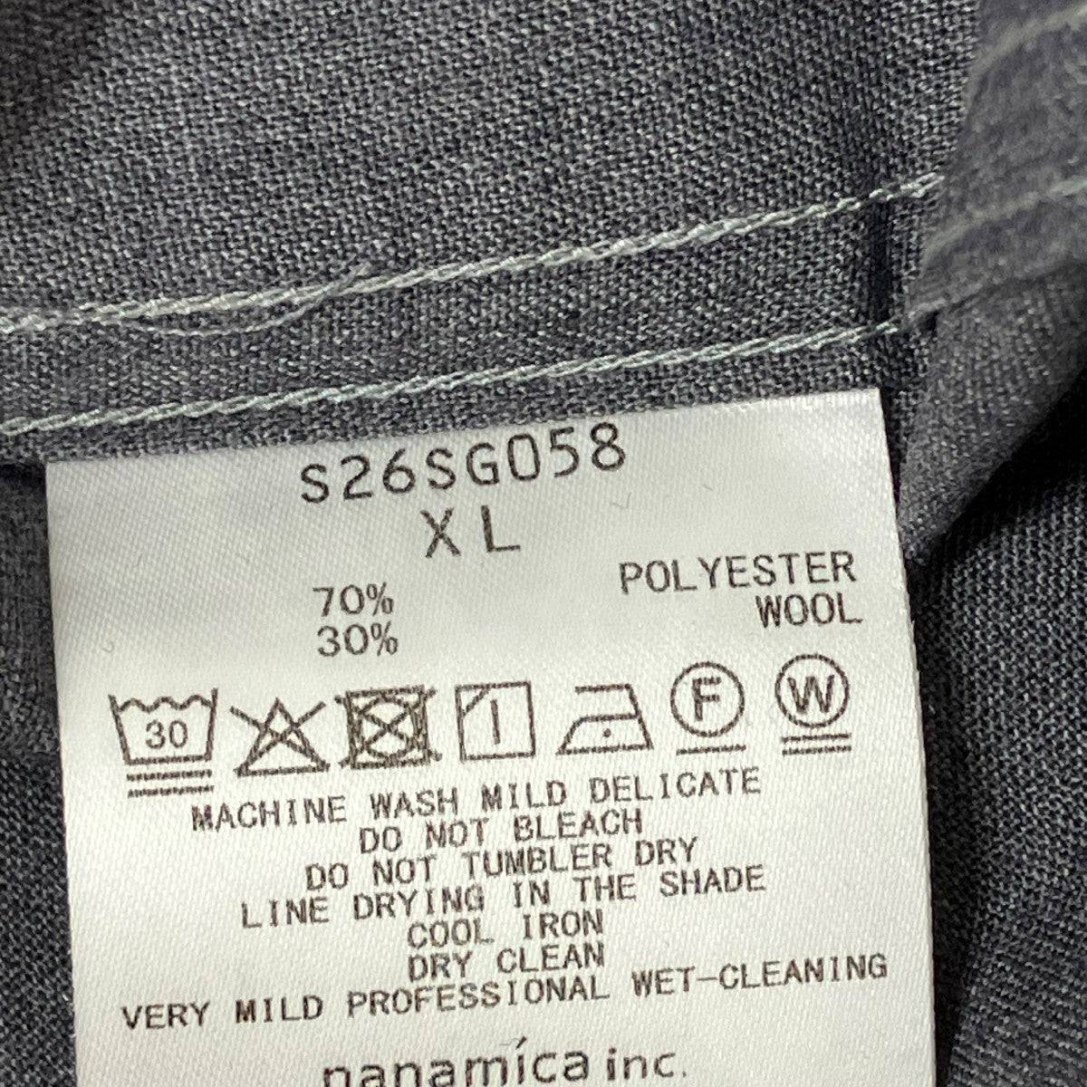 nanamica 26SSPolyester Wool Field ShirtシャツS26SG058 古着・中古-6枚目のアイテム画像