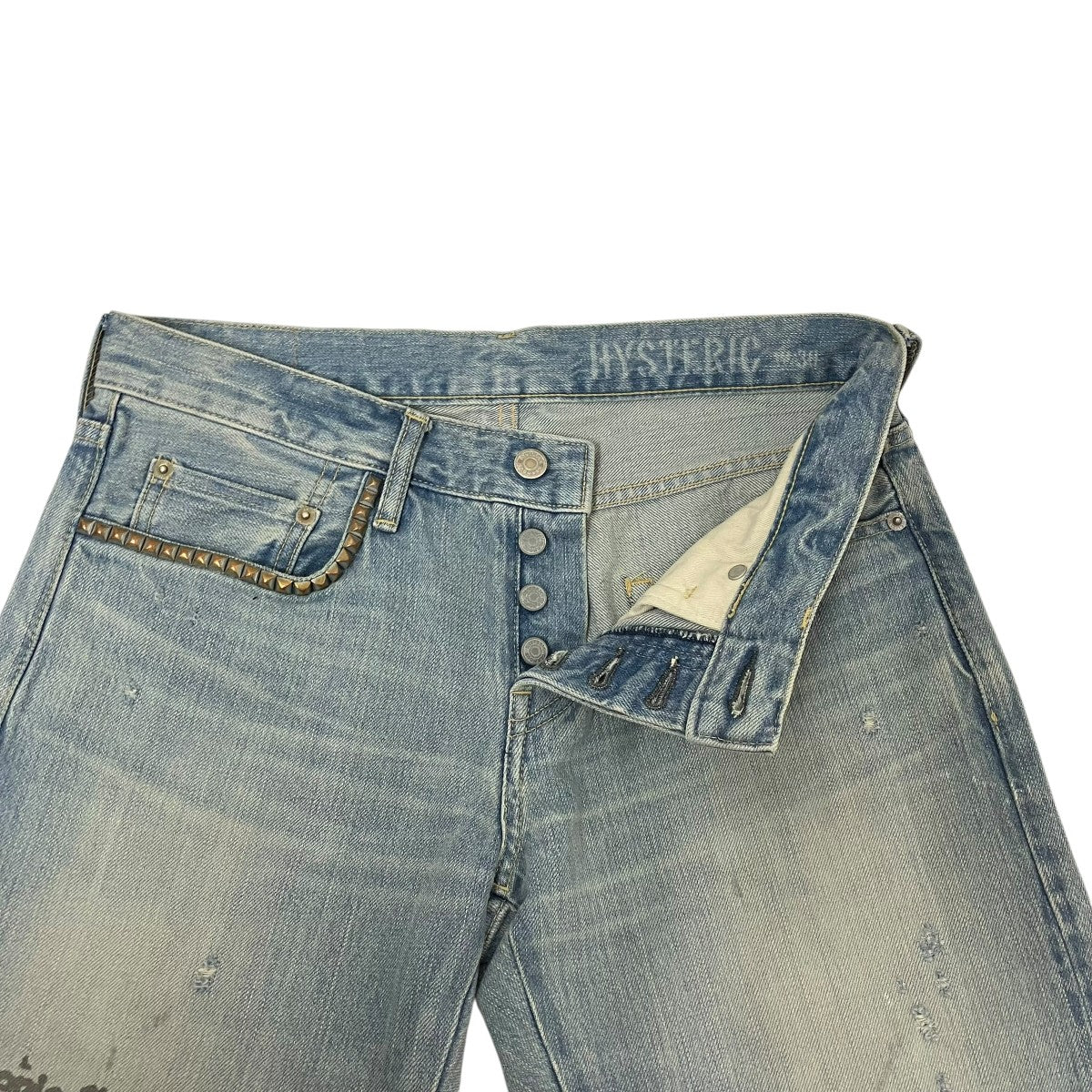 Hysteric Glamour TYPE LOGO ローライズスリムストレートデニムパンツ02233AP07 古着・中古-4枚目のアイテム画像