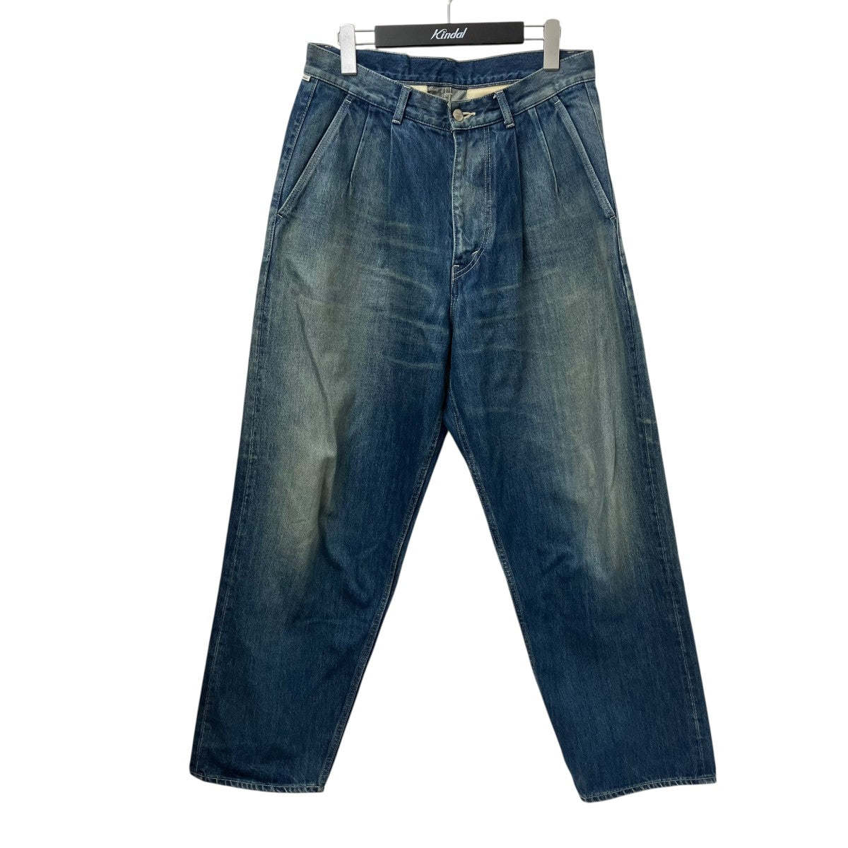 Graphpaper SELVAGE DENIM TWO TUCK TAPERED PANTSデニムパンツGU223-40017DB 古着・中古-1枚目のアイテム画像