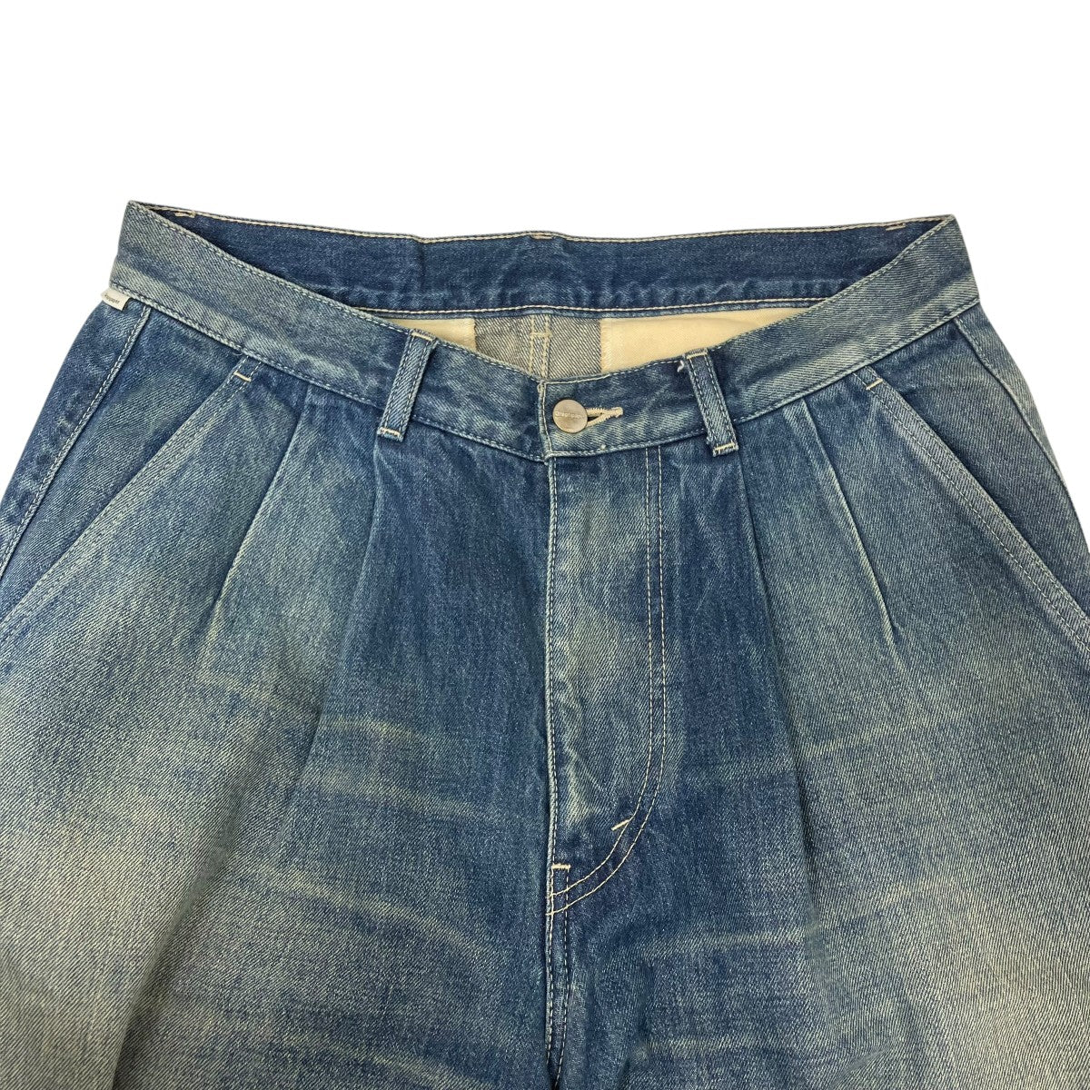 Graphpaper SELVAGE DENIM TWO TUCK TAPERED PANTSデニムパンツGU223-40017DB 古着・中古-3枚目のアイテム画像