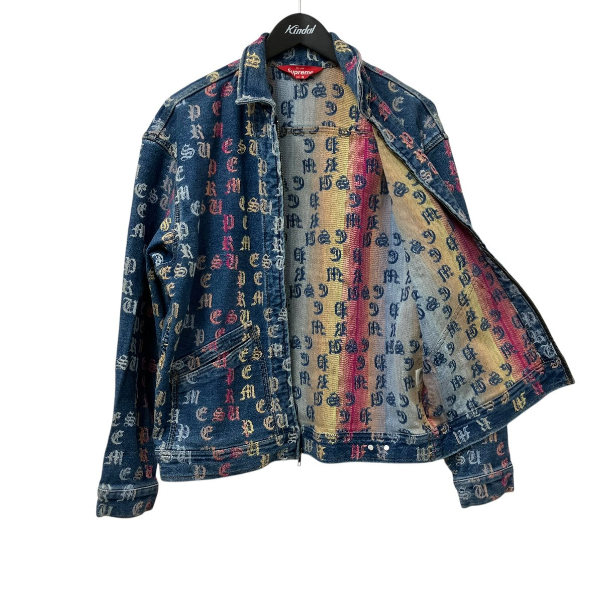 Supreme 22SSGradient Jacquard Denim Work Jacketデニムジャケット 古着・中古-2枚目のアイテム画像