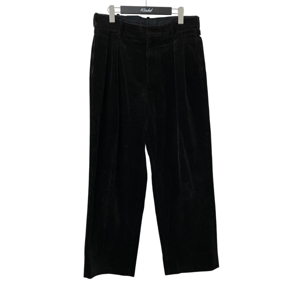 A．PRESSE(アプレッセ) tweed herringbone black trousersコーデュロイ 
