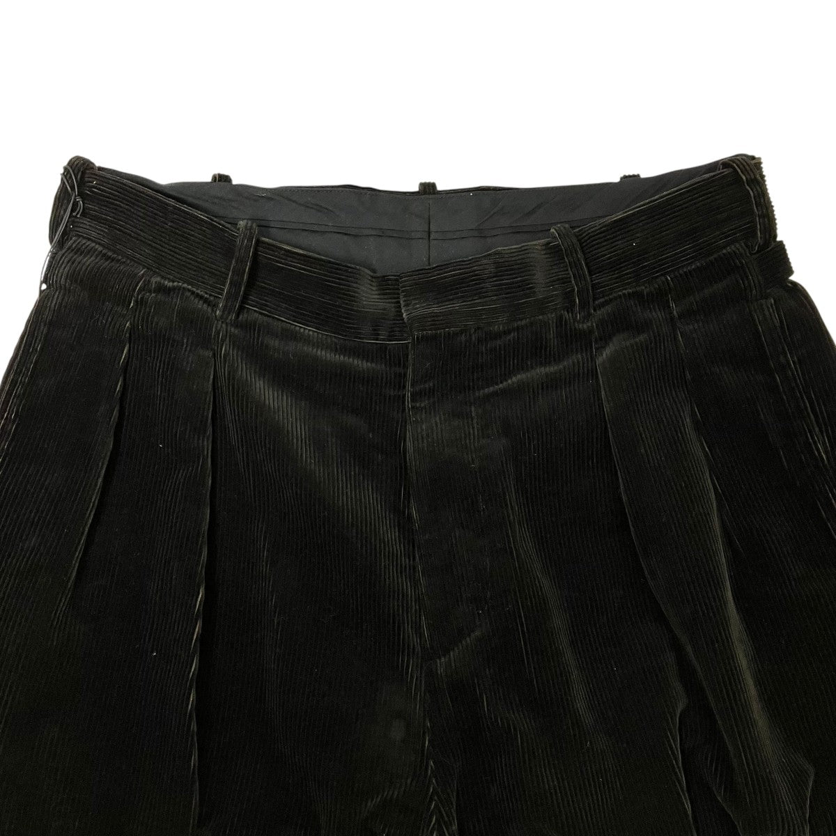 tweed herringbone black trousersコーデュロイパンツ24AAP-04-16H