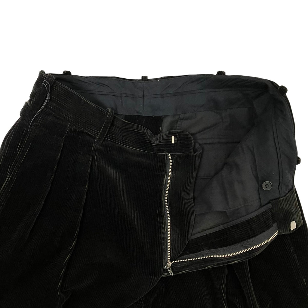 A．PRESSE(アプレッセ) tweed herringbone black trousersコーデュロイ 