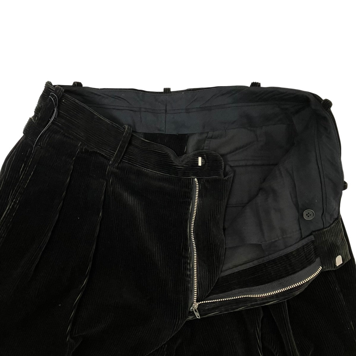 tweed herringbone black trousersコーデュロイパンツ24AAP-04-16H