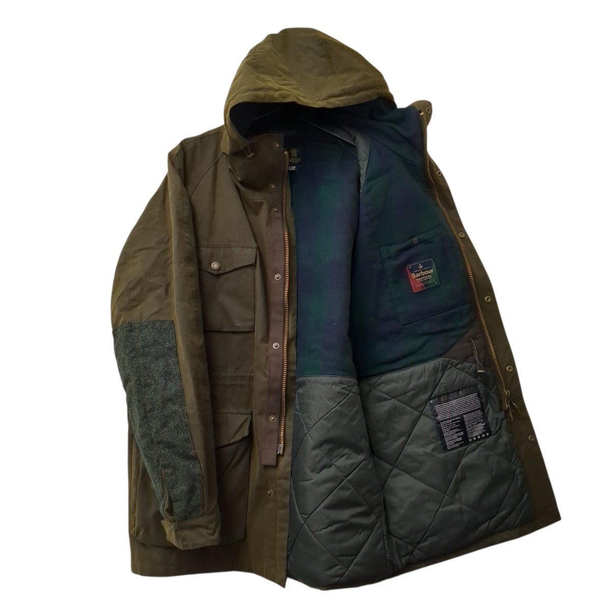Barbour COLL WAX JACKETフーデッドジャケットMWX1399OL51 古着・中古-2枚目のアイテム画像