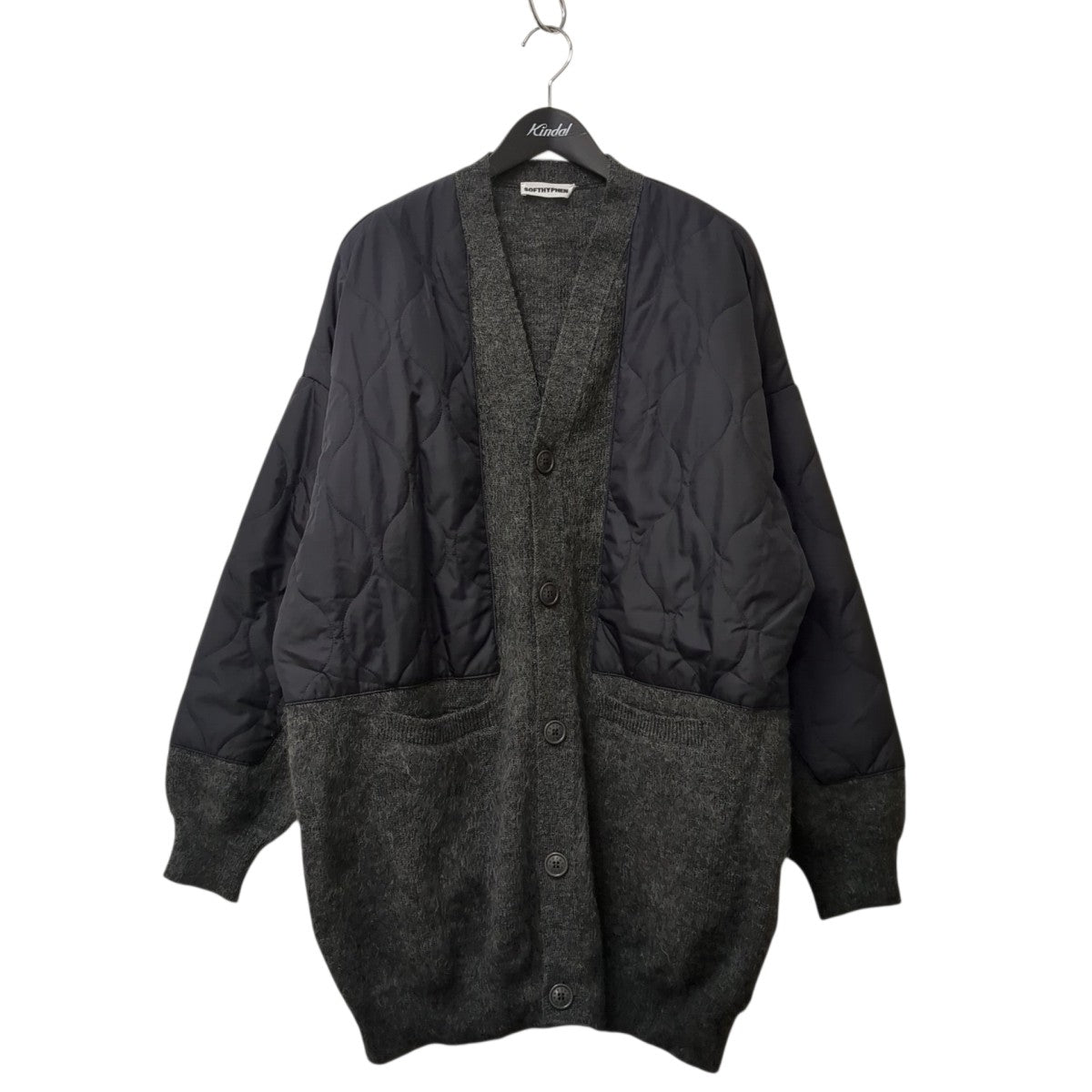 SOFTHYPHEN Quilting Mix Mohair Long CardiganロングカーディガンMGMNT221046 古着・中古-1枚目のアイテム画像