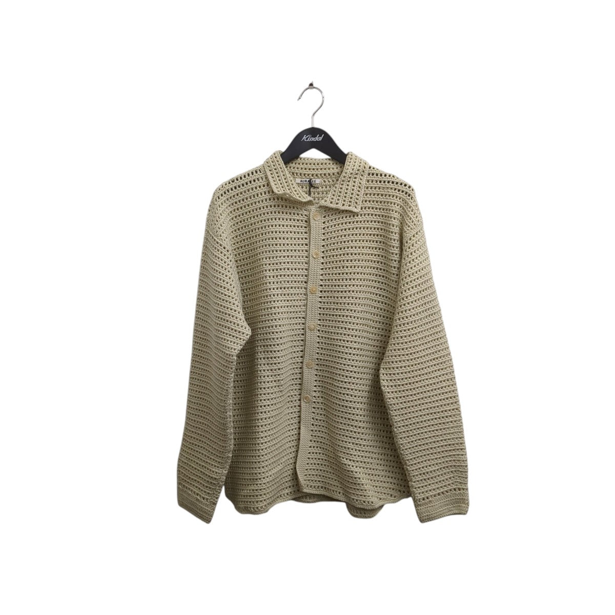 AURALEE 23AWHAND CROCHET WOOL KNIT SHIRTSニットジャケットA23AC01KB