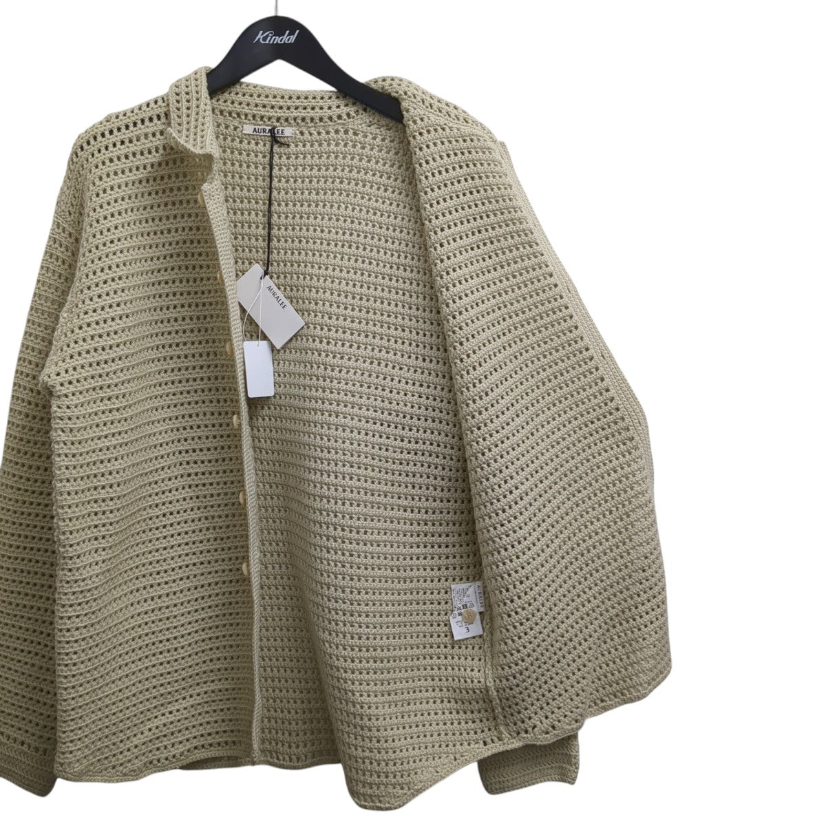 23AWHAND CROCHET WOOL KNIT SHIRTSニットジャケットA23AC01KB