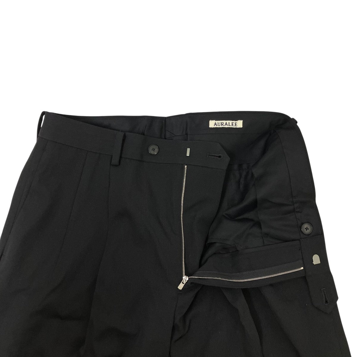 AURALEE 2タックスラックスパンツA25SP03MG 古着・中古-4枚目のアイテム画像
