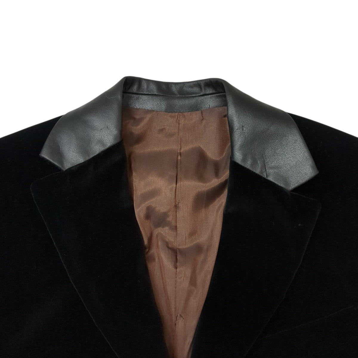DOLCE ＆ GABBANA レザーコンビベロアテーラードジャケット 古着・中古-4枚目のアイテム画像
