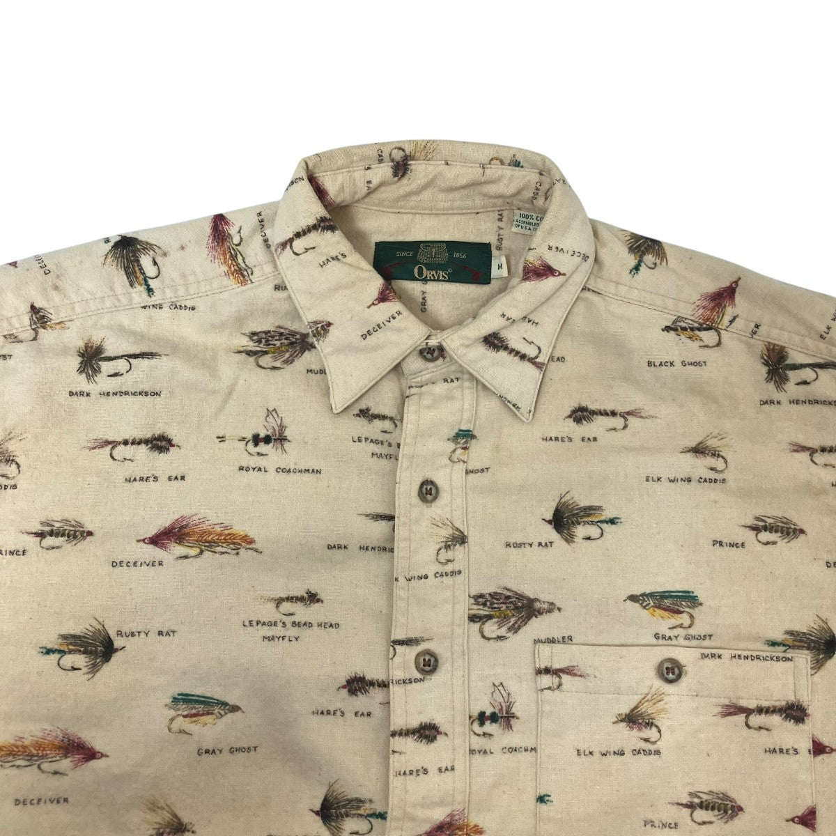 ORVIS ルアー総柄シャツ 古着・中古-3枚目のアイテム画像