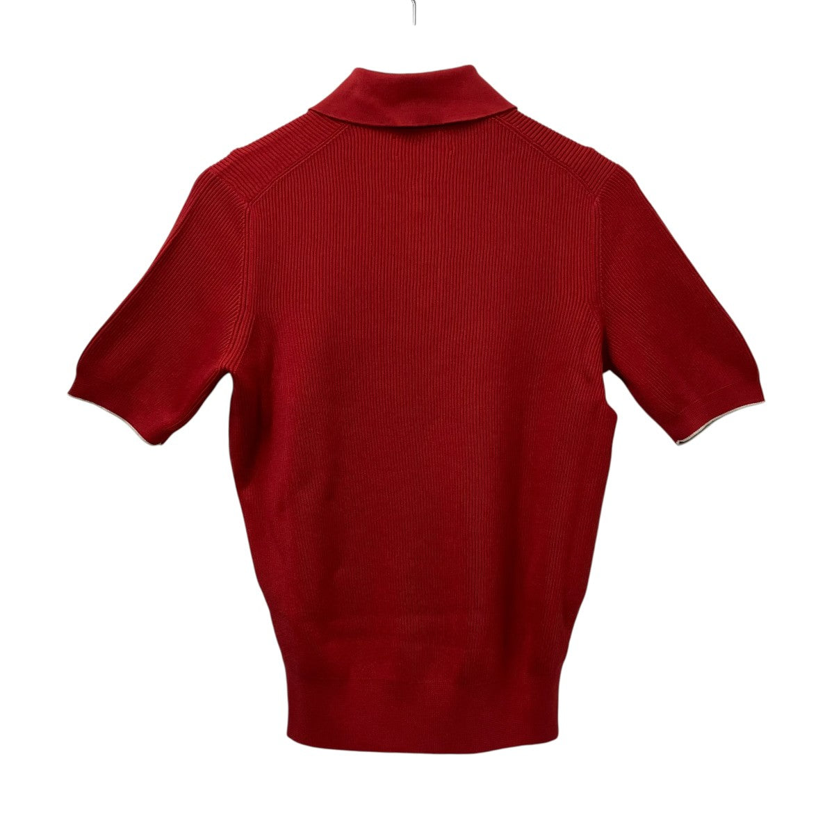 【新品定価13万】BRUNELLO CUCINELLI　半袖ニットシャツ BRUNELLO CUCINELLI(ブルネ・クチネリ) ニットポロシャツ レッド