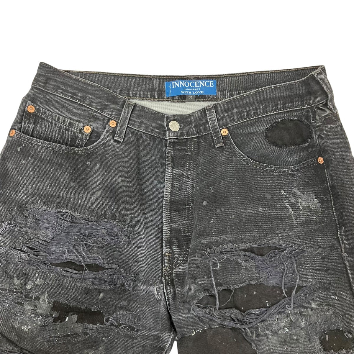 INNOCENCE NYC LEATHER PATCH DENIM PANTSデニムパンツINLPDM01 古着・中古-3枚目のアイテム画像