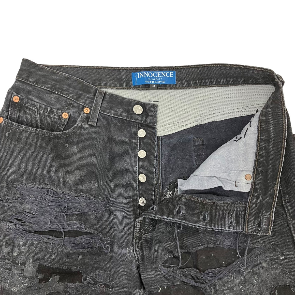 INNOCENCE NYC LEATHER PATCH DENIM PANTSデニムパンツINLPDM01 古着・中古-4枚目のアイテム画像