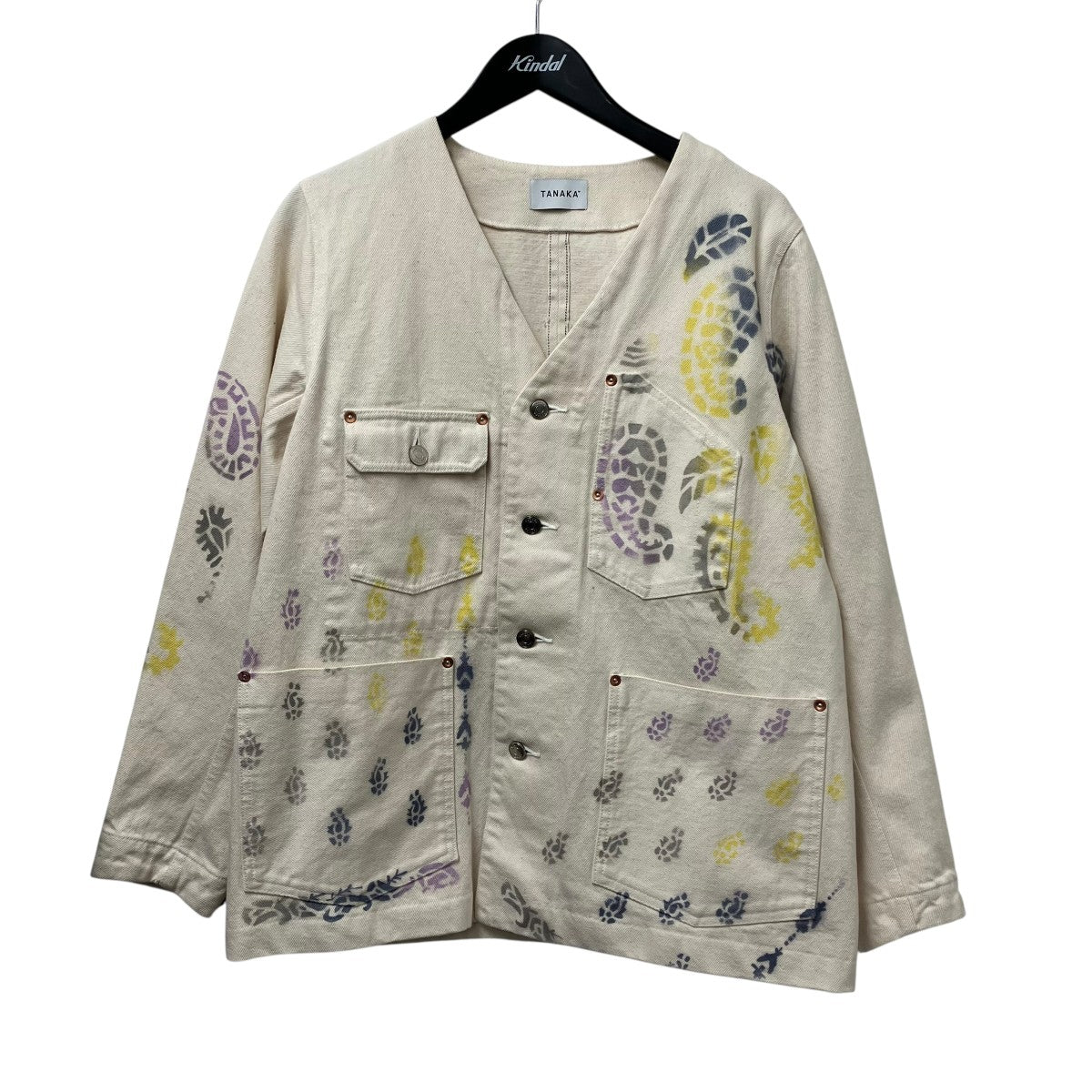TANAKA ペイズリーノーカラージャケット 古着・中古-1枚目のアイテム画像