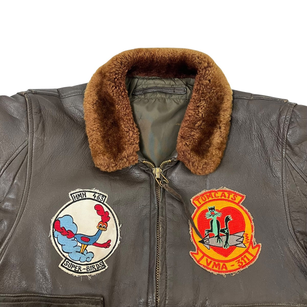 VINTAGE US NAVY G-1フライトジャケット 古着・中古-4枚目のアイテム画像
