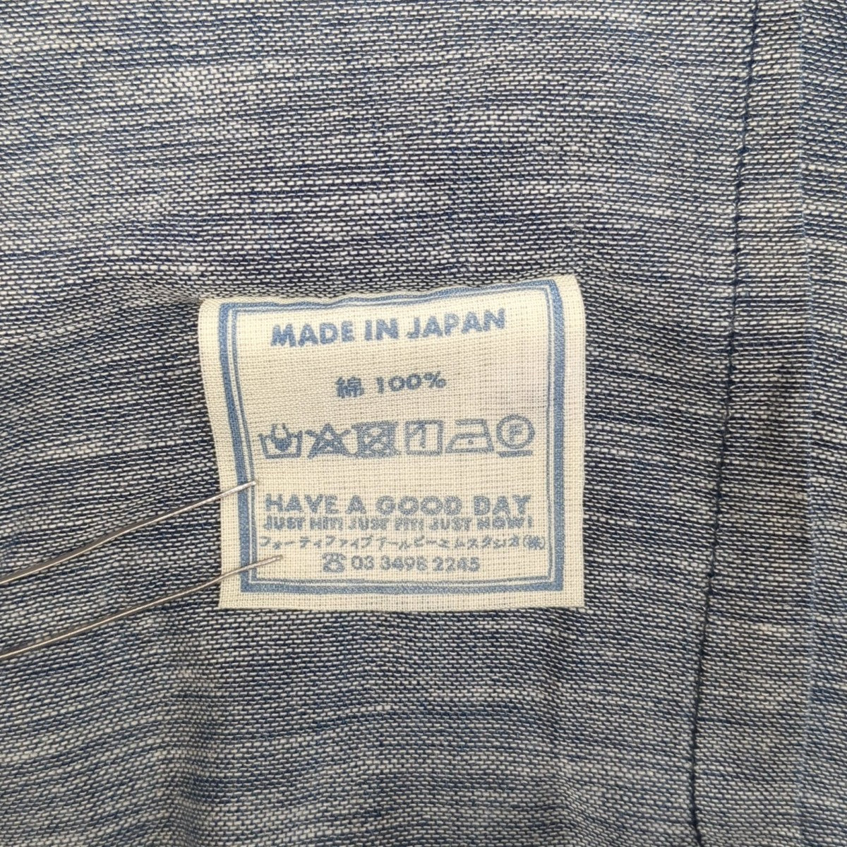 インディゴ二重織ガーゼシャツドレスシャツ51130074