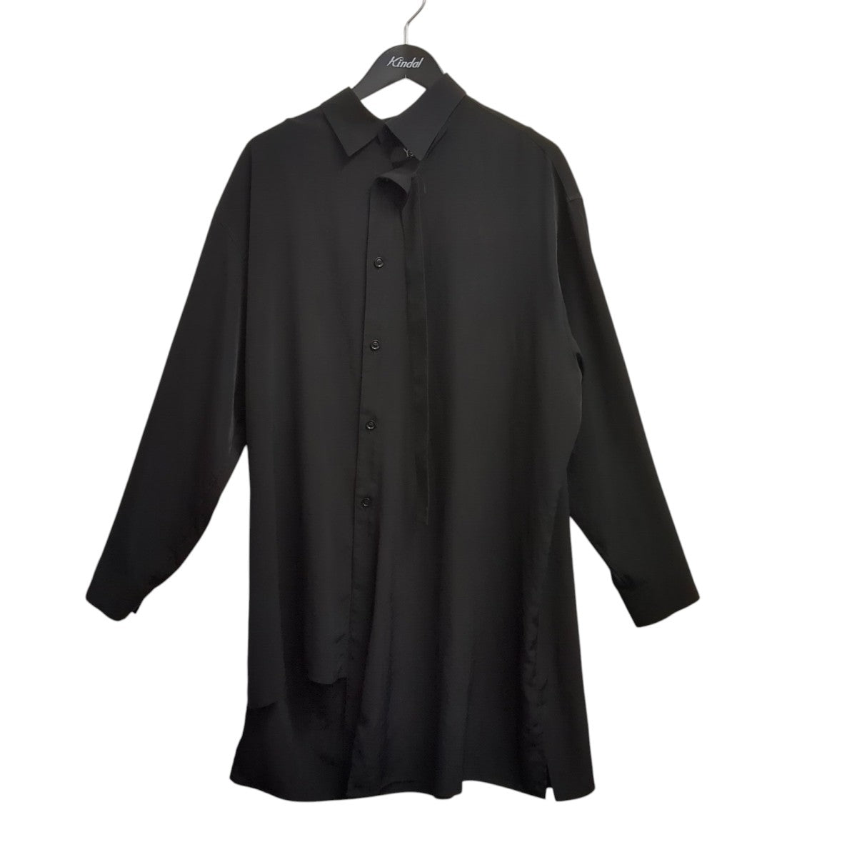 Y’s CREPE de CHINE FRONT PLACKET BLOUSEロングシャツYB-B02-500 古着・中古-1枚目のアイテム画像