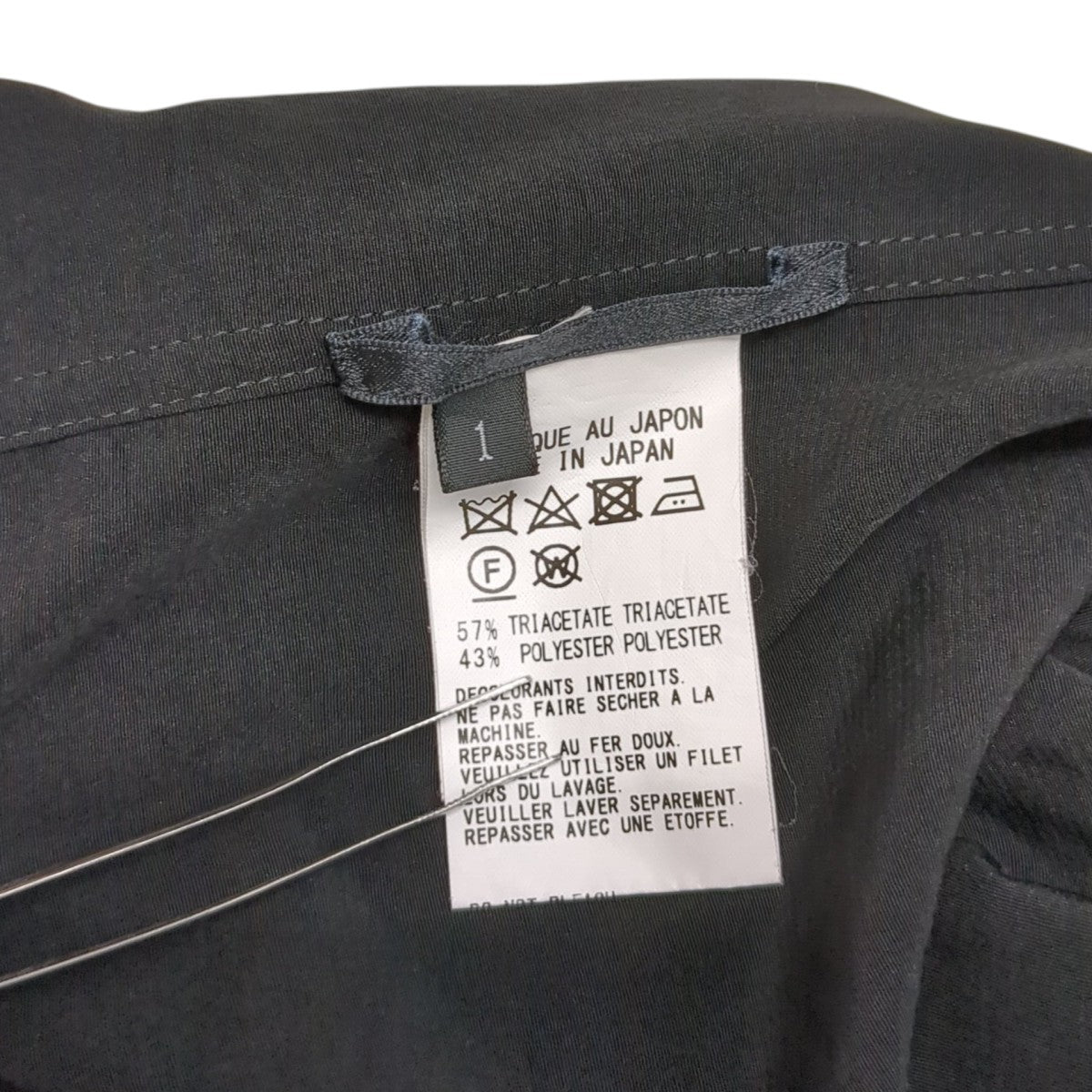 Y’s CREPE de CHINE FRONT PLACKET BLOUSEロングシャツYB-B02-500 古着・中古-6枚目のアイテム画像