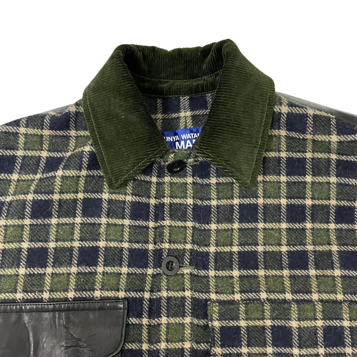 25AWウールナイロンチェックレザージャケットWP-J018