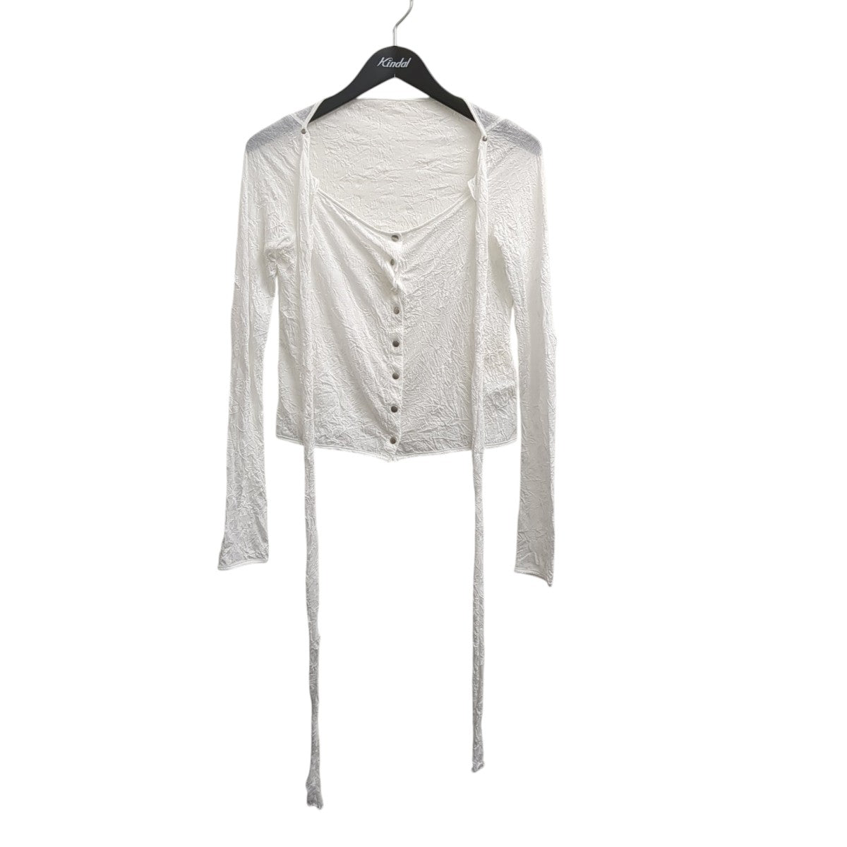 LIMI feu WASHER PLAIN STITCH CARDIGAN WITH RIBBONブラウスLP-T09-933 古着・中古-1枚目のアイテム画像