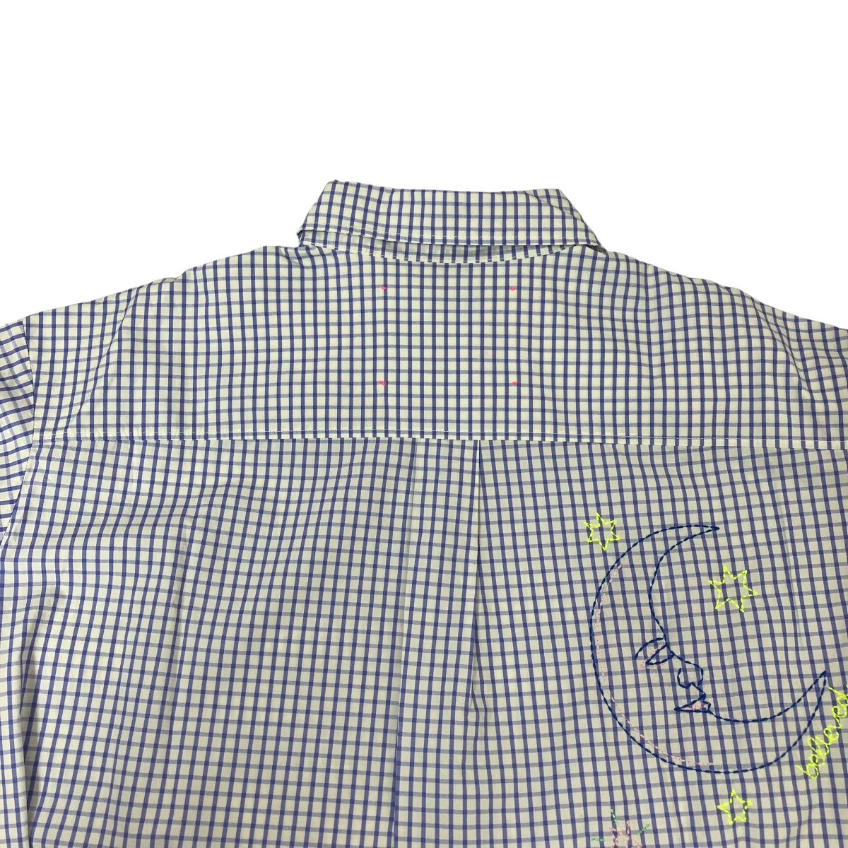 刺繍チェックシャツ