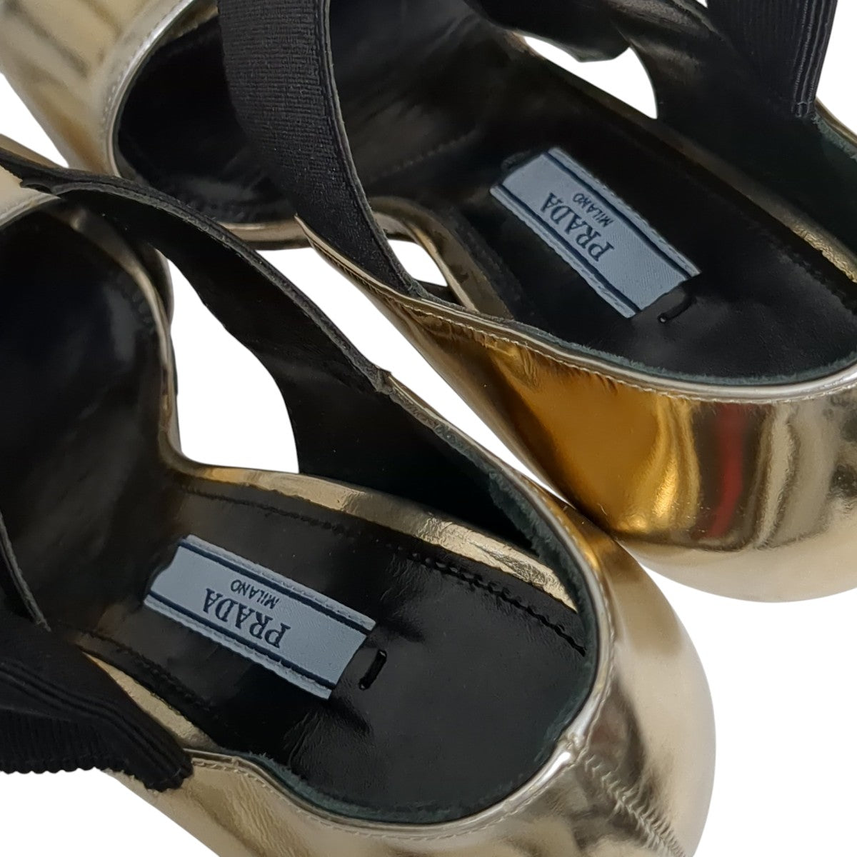 PRADA ヒールパンプス PRADA(プラダ) ヒールパンプス ゴールド サイズ 36 1/2｜【公式