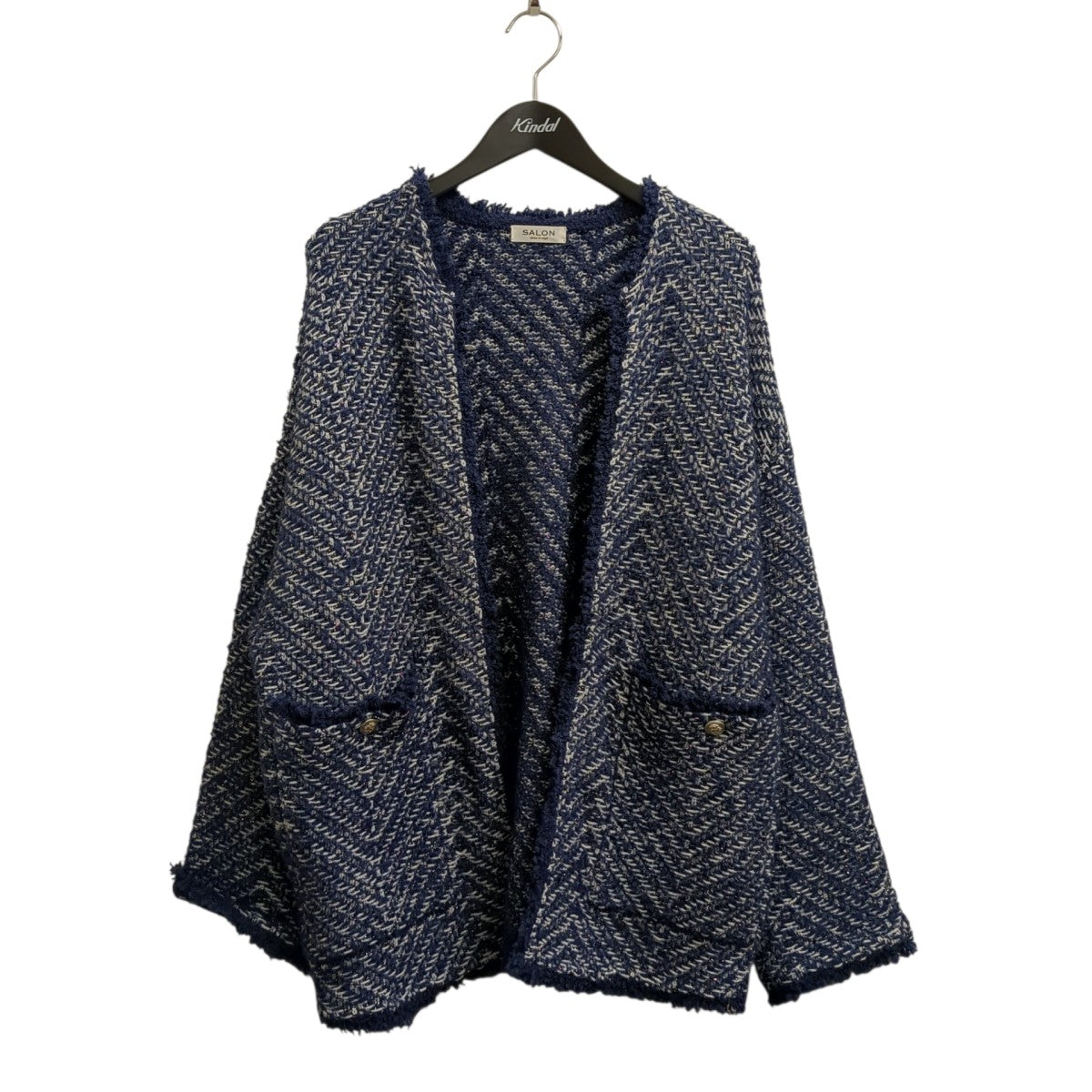 SALON adam et rope’ ラメツイードクルーネックジャケットツイードジャケットSHK-34680-B 古着・中古-1枚目のアイテム画像