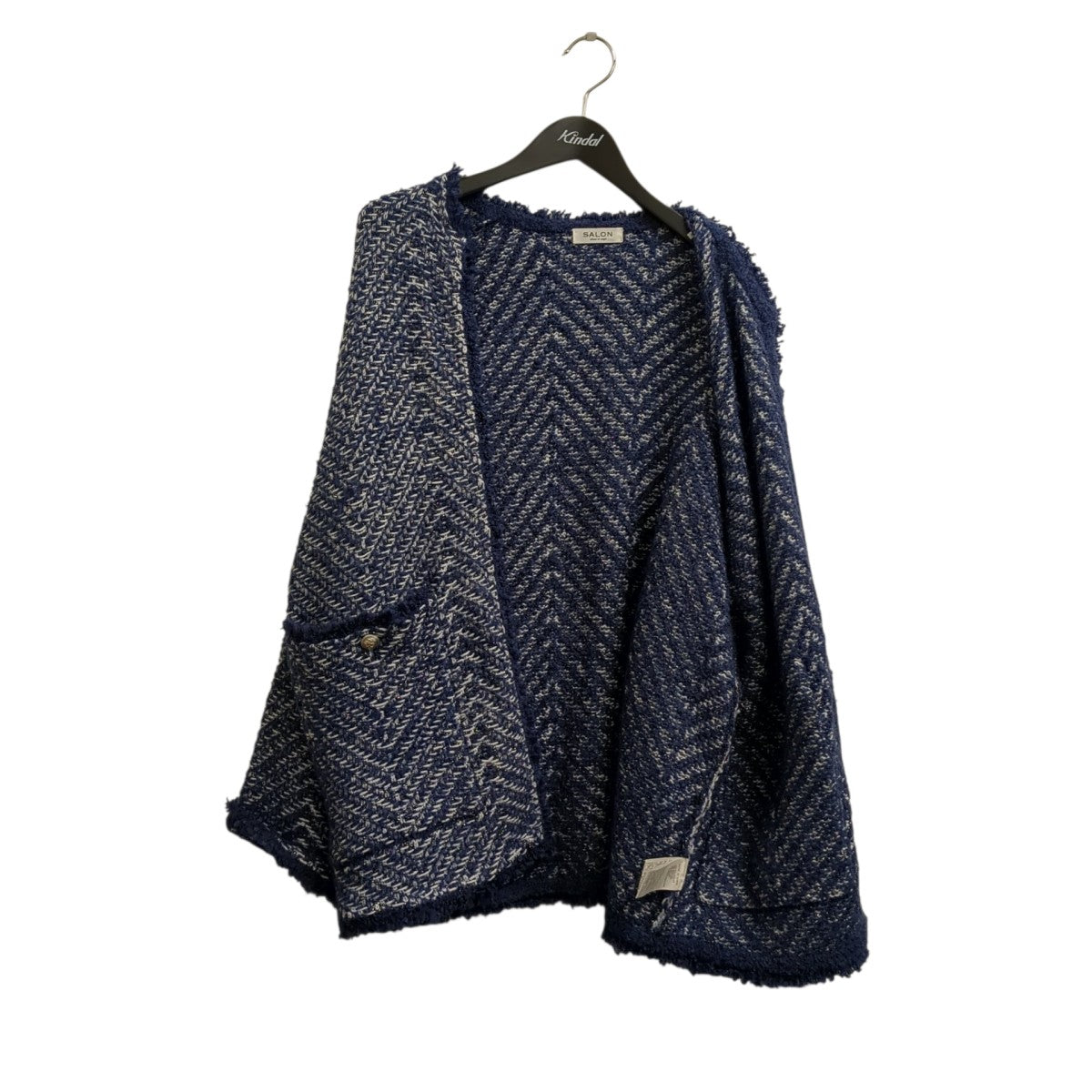 SALON adam et rope’ ラメツイードクルーネックジャケットツイードジャケットSHK-34680-B 古着・中古-2枚目のアイテム画像