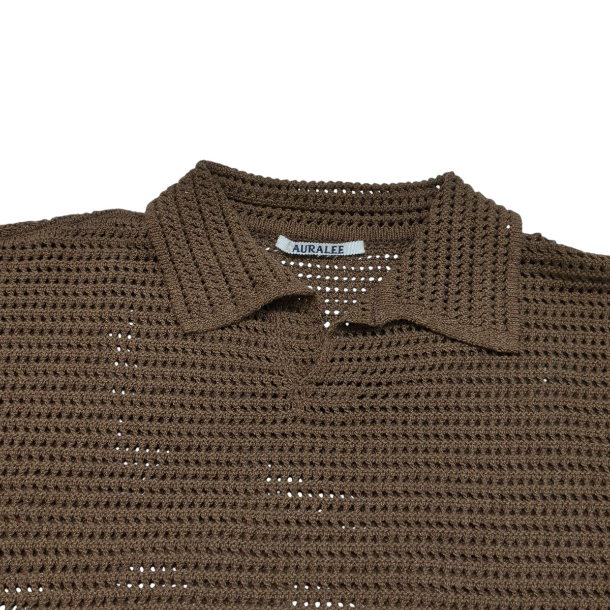TUSSAH SILK COTTON MESH KNITニットポロシャツA26SP02SS